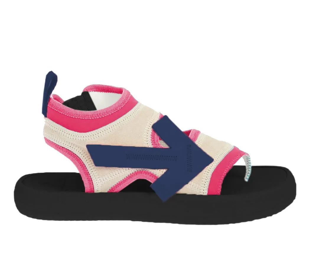 Off-White Fuchsia Neoprene Suede Sandals