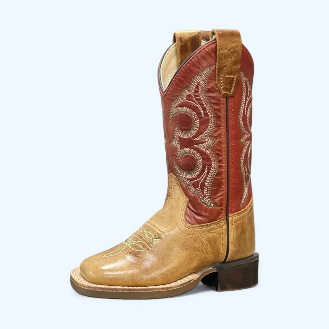 OLD WEST BOYS CACTUS TAN W/MAROON TOP BSC1941