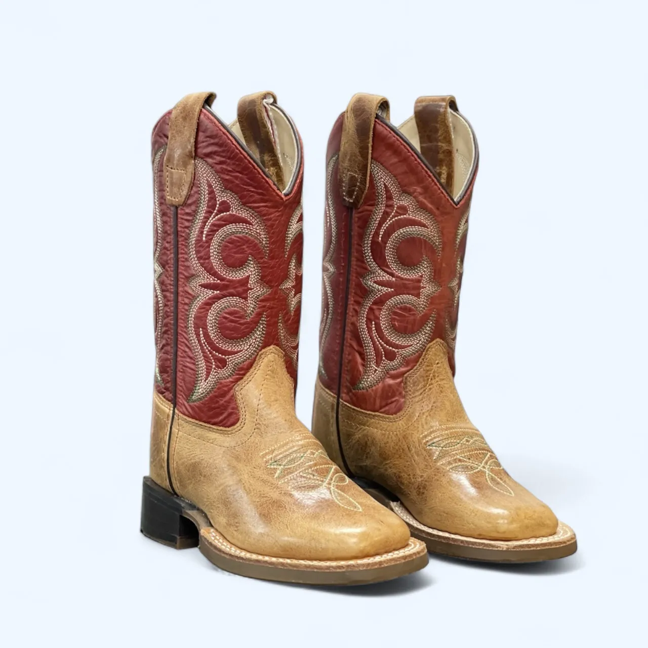 OLD WEST BOYS CACTUS TAN W/MAROON TOP BSC1941