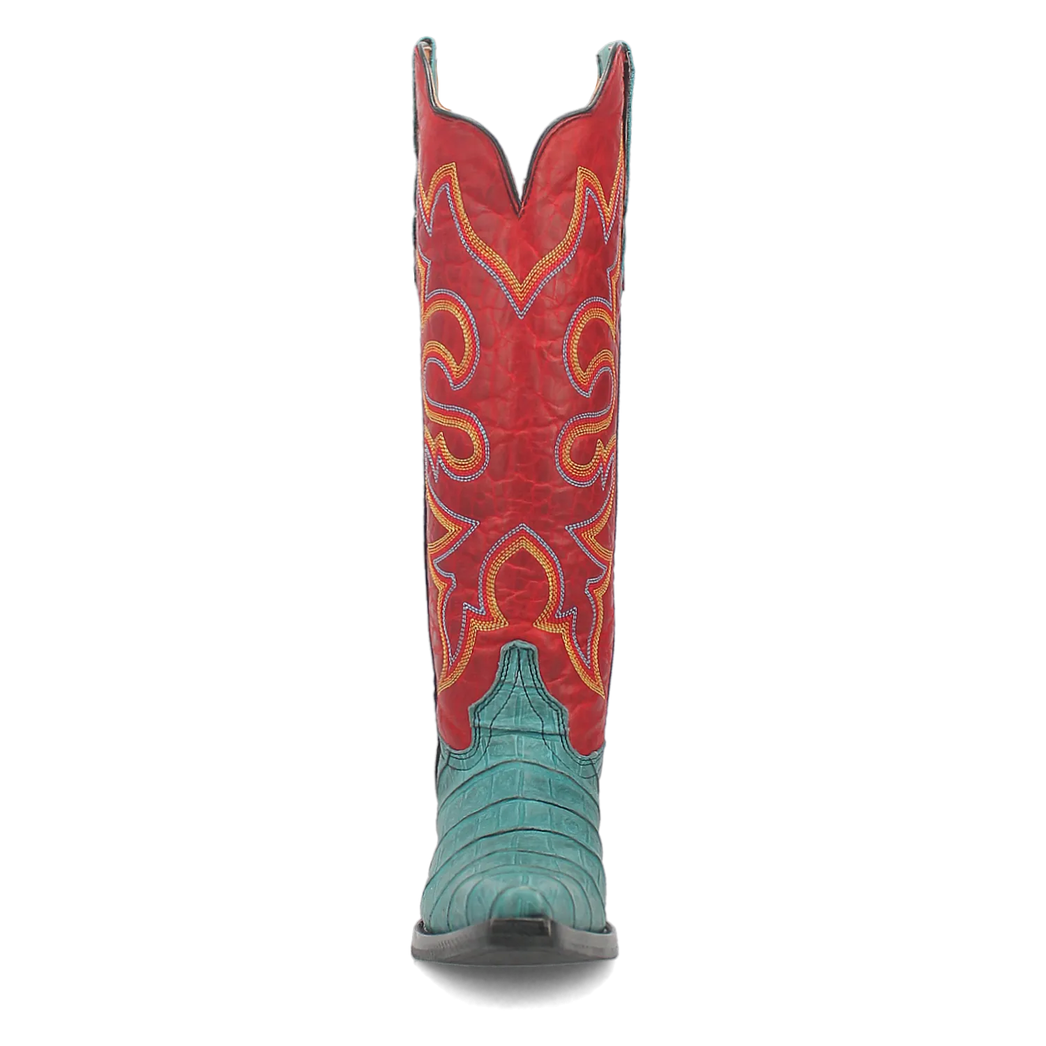 Online Exclusive | Dingo | Matilda Leather Boot in Turquoise and Red **PREORDER