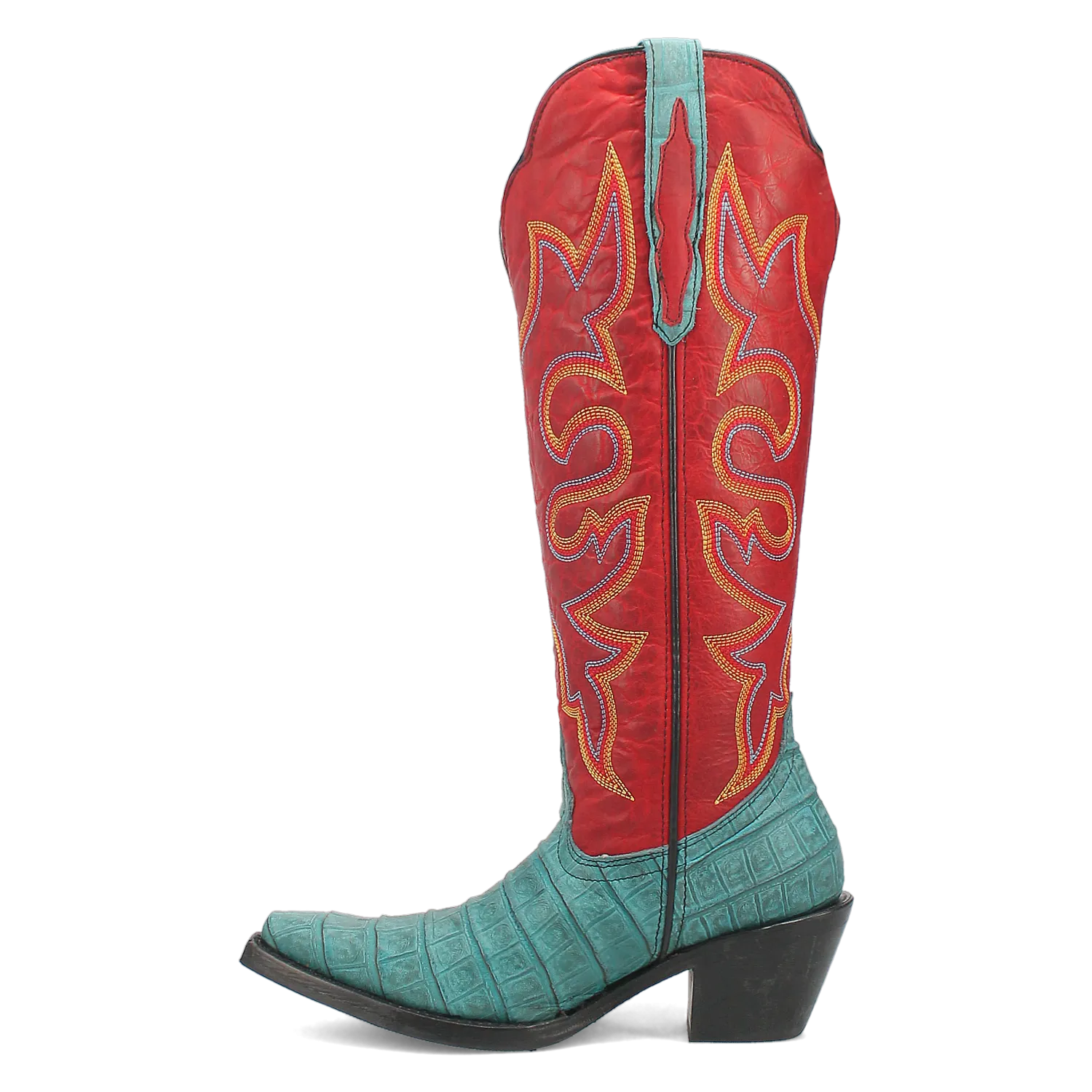 Online Exclusive | Dingo | Matilda Leather Boot in Turquoise and Red **PREORDER