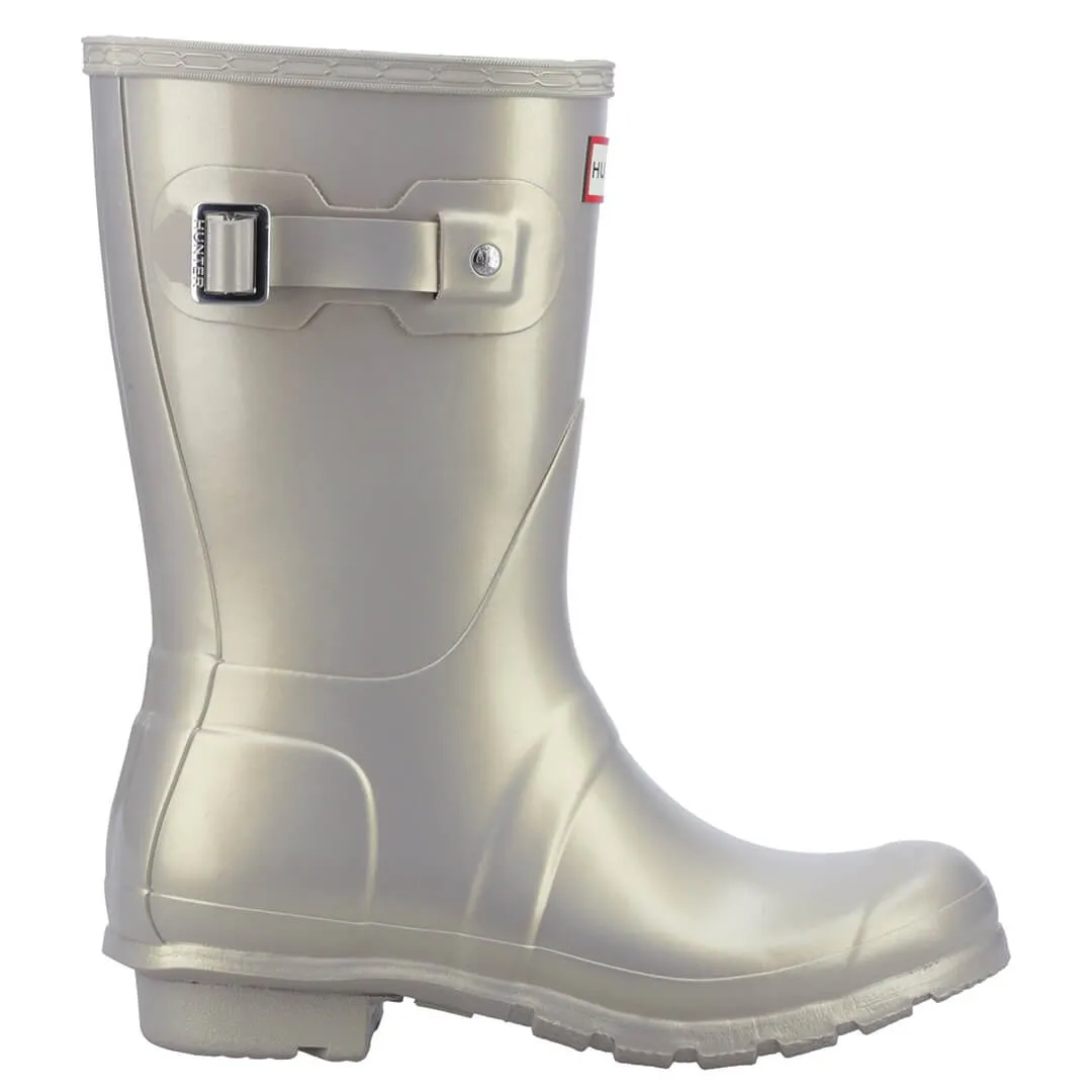 Original Short Ladies Nebula Wellington Boots - Pale Gold by Hunter