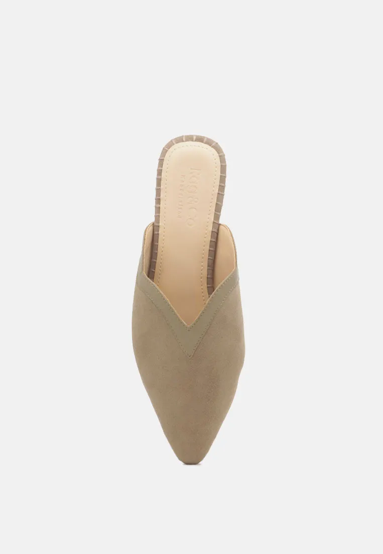 ORLA Taupe Classic Suede Walking Mules