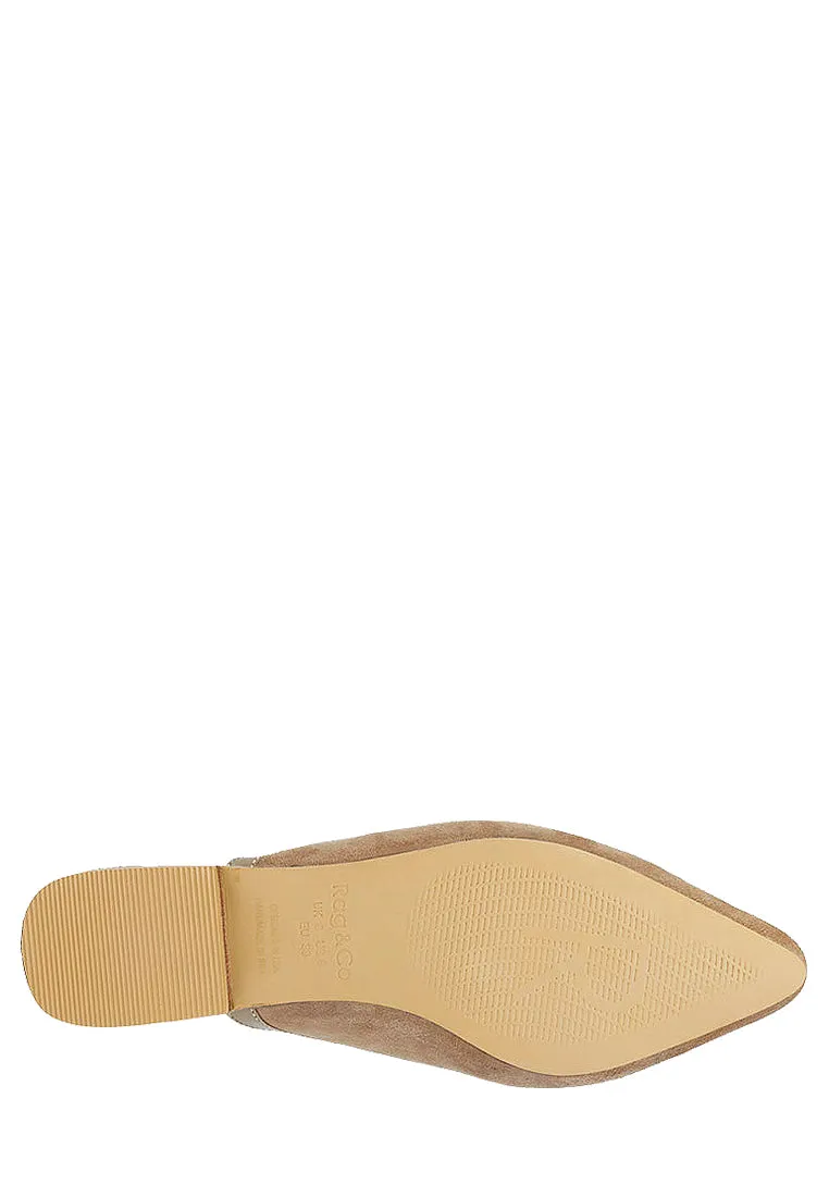 ORLA Taupe Classic Suede Walking Mules