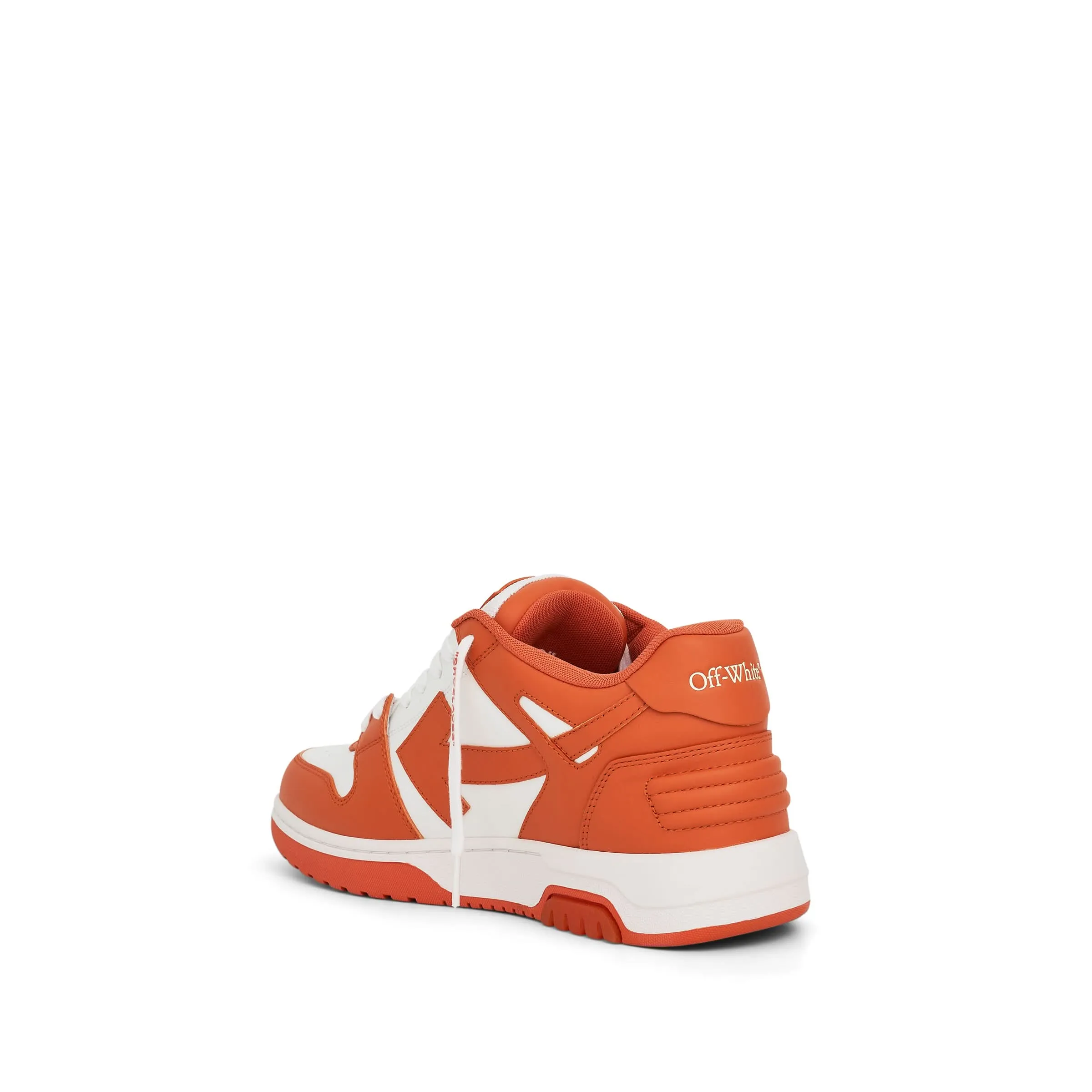 Out of Office Calf Leather Sneakers in White/Orange