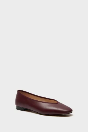 Oxblood Leather Nina Flats