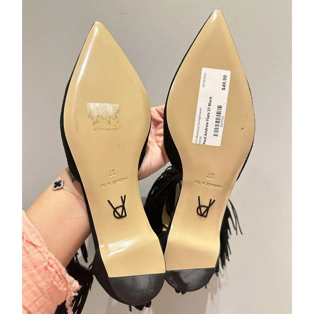 Paul Andrew Fringe Pointed Toe Flats - Size 37