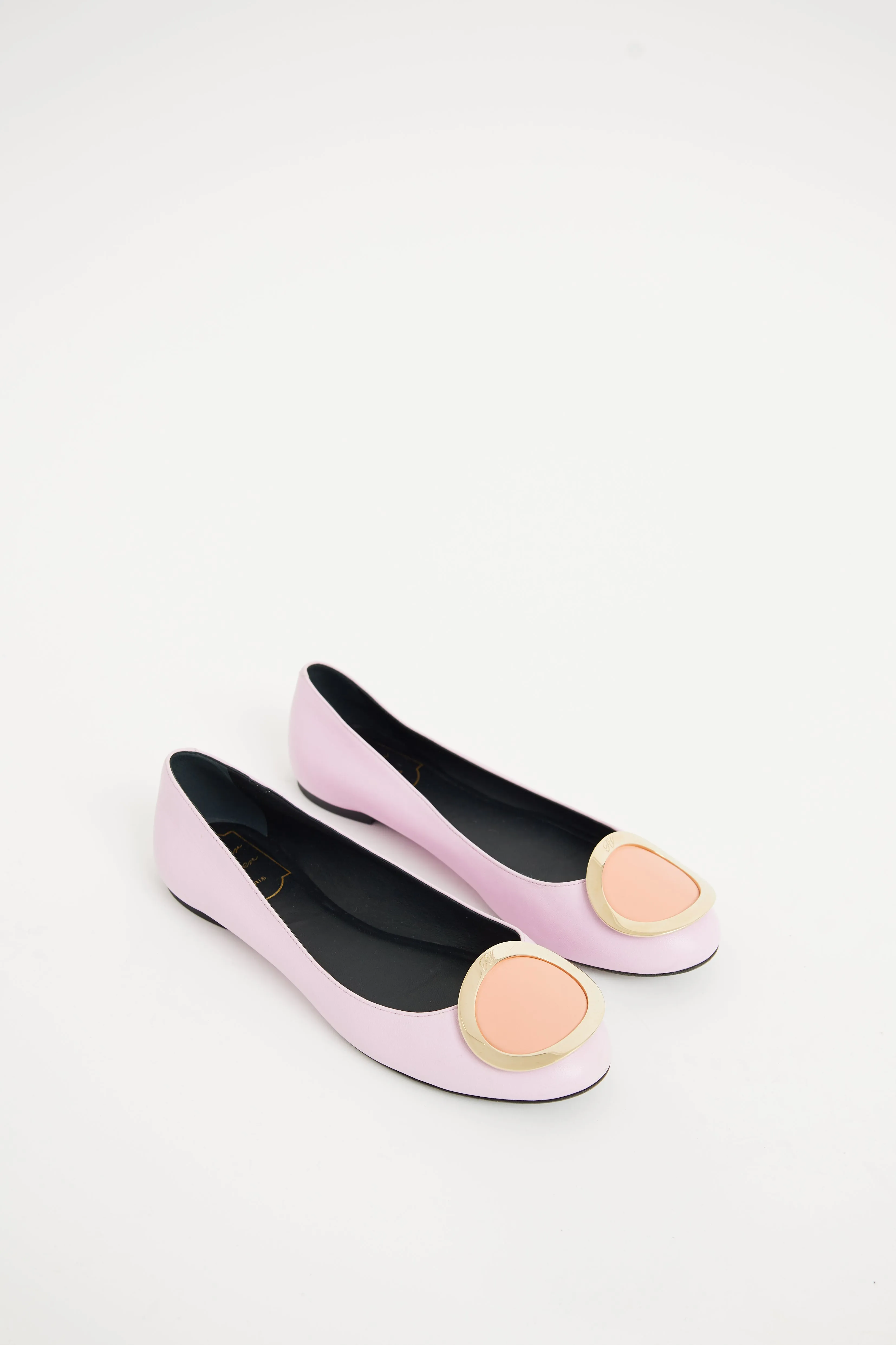 Pink Orange Gold Buckle Flat