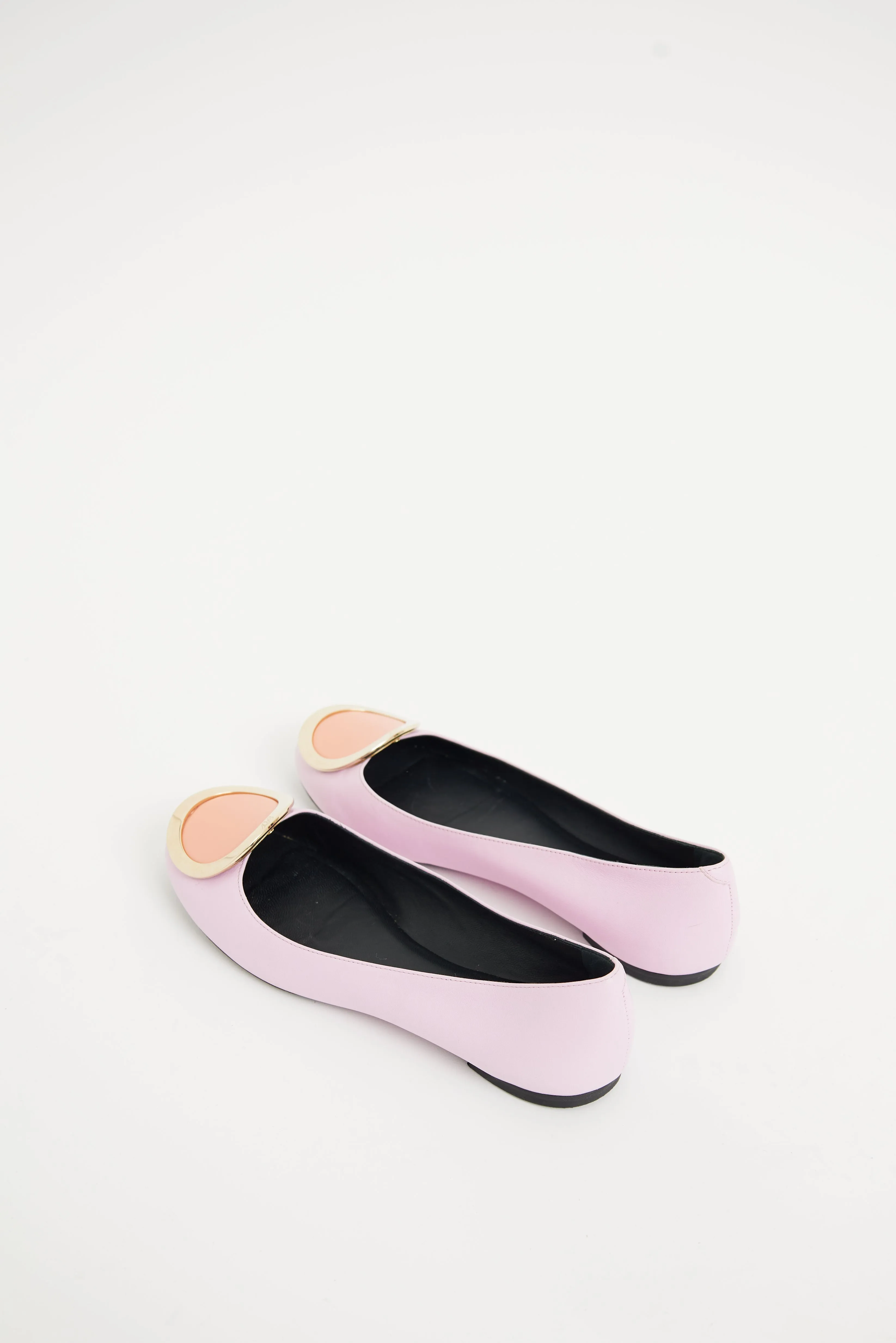 Pink Orange Gold Buckle Flat