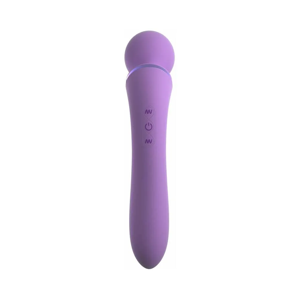 Pipedream Fantasy For Her Duo Wand Massage-Her Rechargeable Silicone Dual-Ended Vibrator Purple