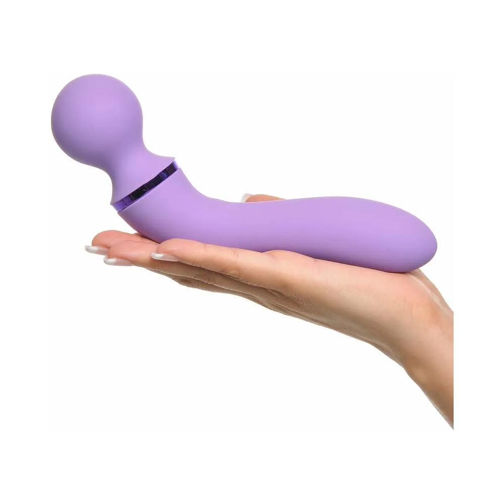 Pipedream Fantasy For Her Duo Wand Massage-Her Rechargeable Silicone Dual-Ended Vibrator Purple