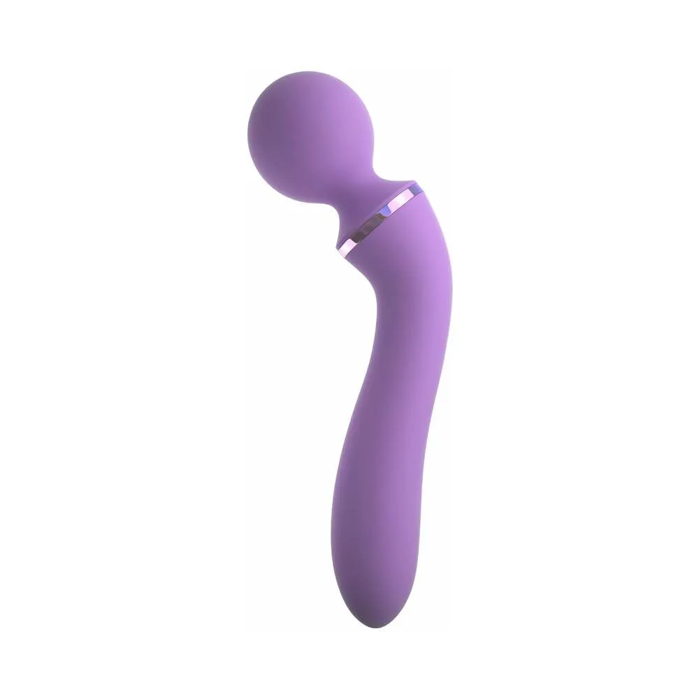 Pipedream Fantasy For Her Duo Wand Massage-Her Rechargeable Silicone Dual-Ended Vibrator Purple