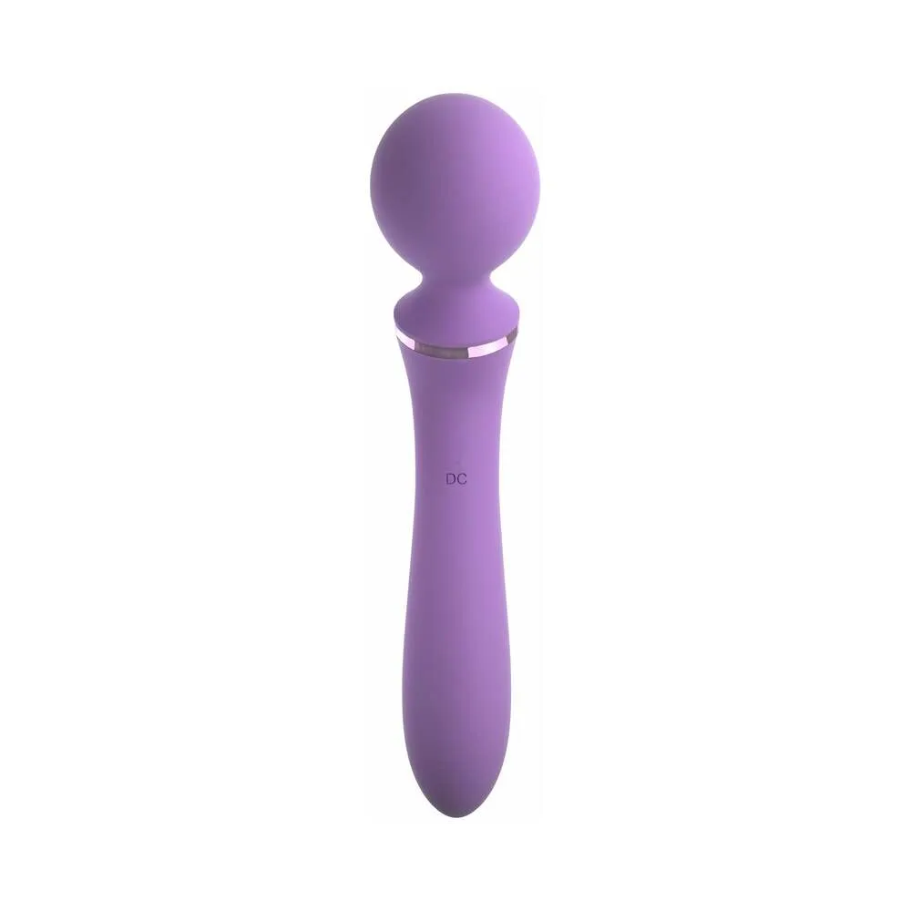 Pipedream Fantasy For Her Duo Wand Massage-Her Rechargeable Silicone Dual-Ended Vibrator Purple