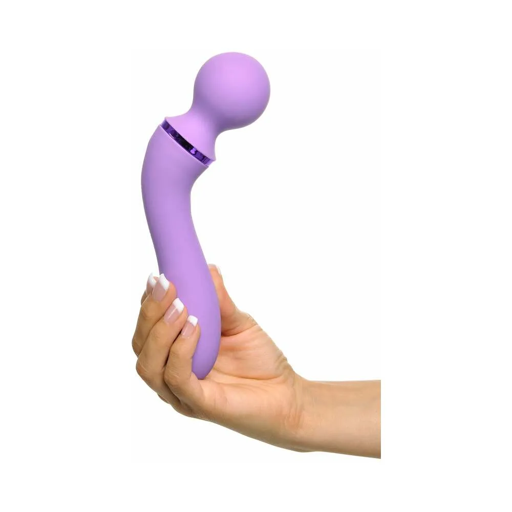 Pipedream Fantasy For Her Duo Wand Massage-Her Rechargeable Silicone Dual-Ended Vibrator Purple