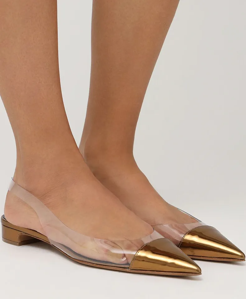 Plexi & Patent Leather Flats - 6