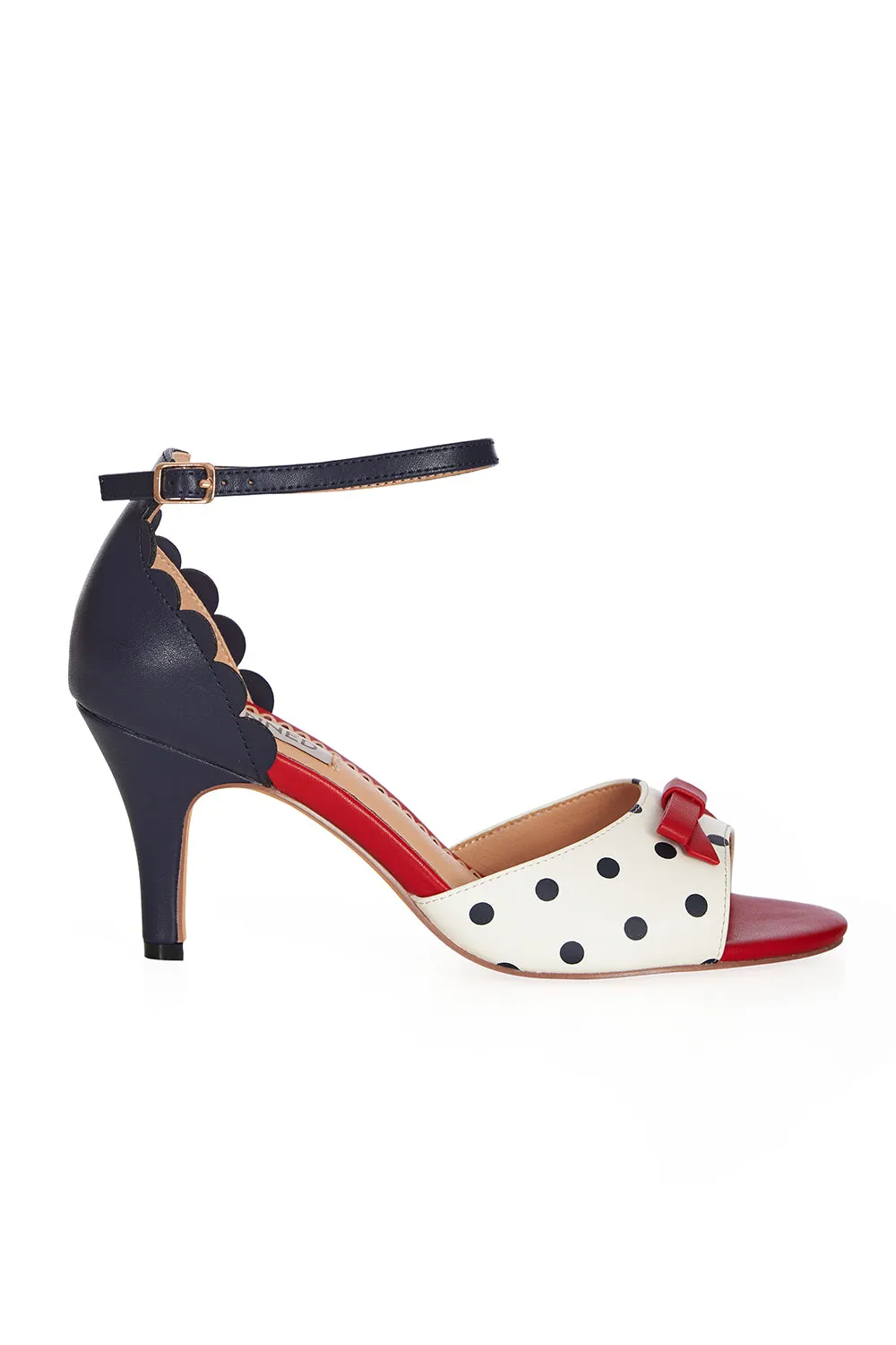 Poppy Polka Open Toe Heeled Sandals by Banned