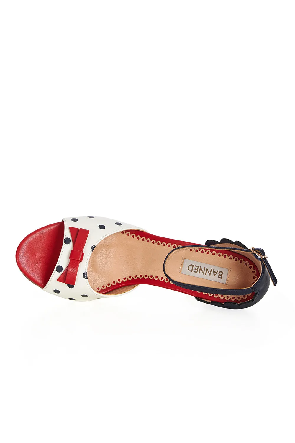 Poppy Polka Open Toe Heeled Sandals by Banned