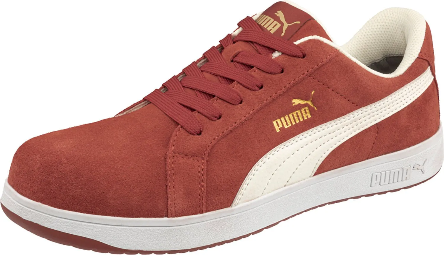 Puma Safety Mens Iconic Low ASTM EH Red Suede Work Shoes