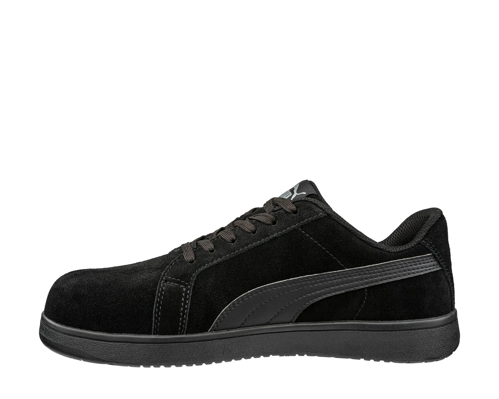 Puma Women's 640345 Iconic Black/Black Suede Low Composite Safety Toe Metal Free Work Shoes