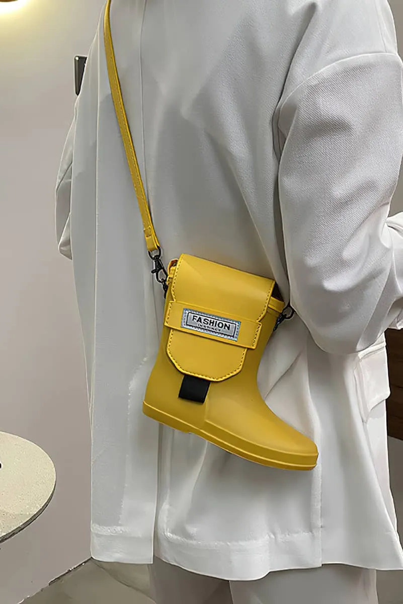 Rain boots shape single shoulder diagonal bag PU small bag