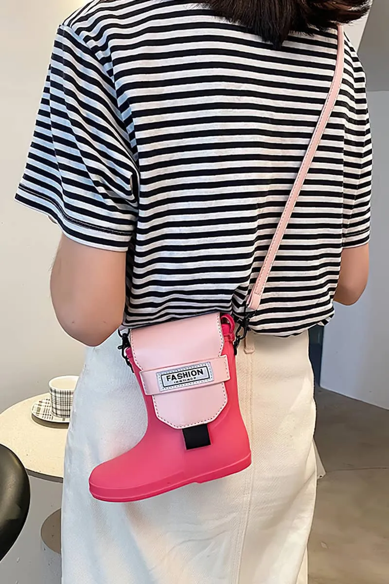 Rain boots shape single shoulder diagonal bag PU small bag