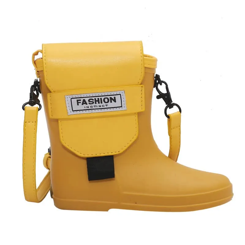 Rain boots shape single shoulder diagonal bag PU small bag