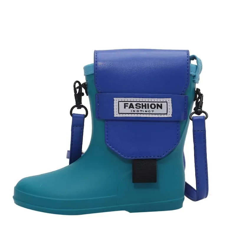 Rain boots shape single shoulder diagonal bag PU small bag