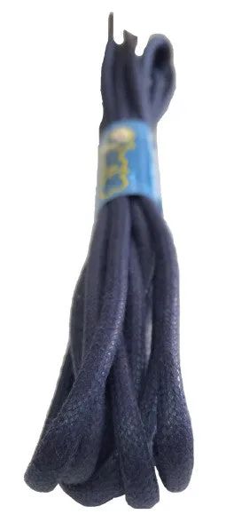 Round Waxed Navy Blue Cotton Shoe Laces - 3mm or 5mm wide