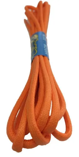 Round Waxed Orange Cotton Shoe Laces - 3mm or 5mm wide