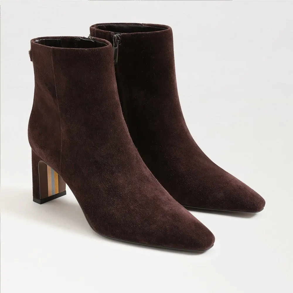 Sam Edelman Saige Ankle Bootie in Cafe Noir Brown Suede