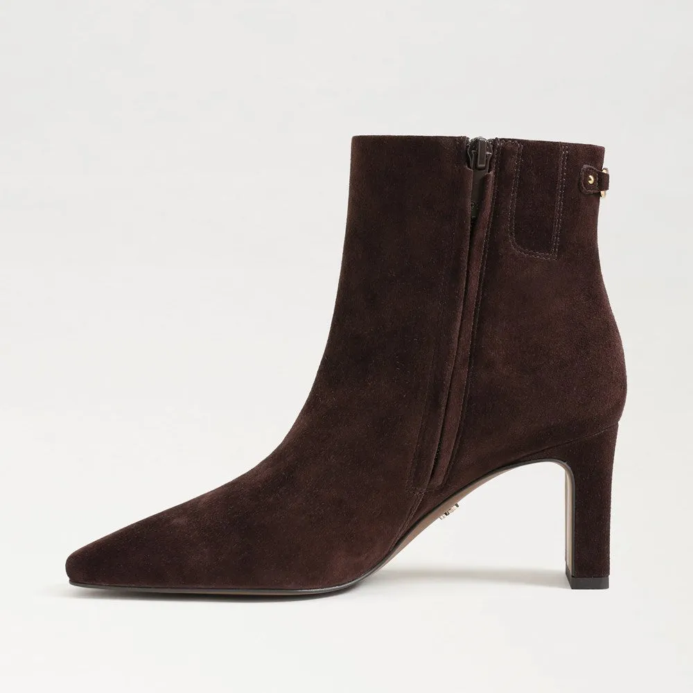 Sam Edelman Saige Ankle Bootie in Cafe Noir Brown Suede