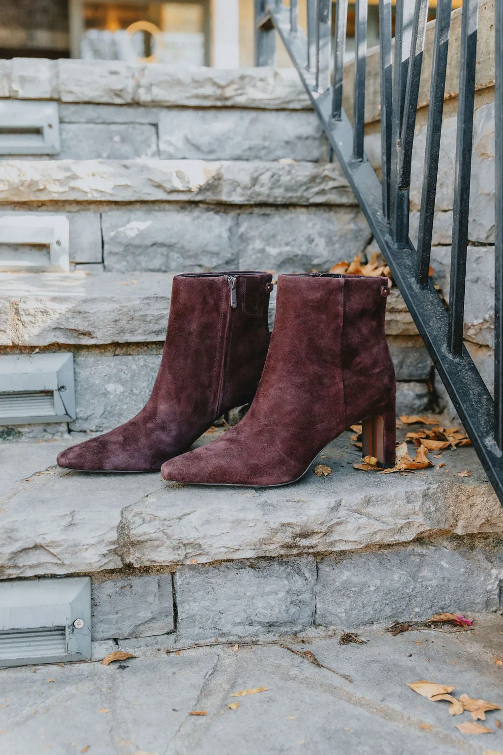 Sam Edelman Saige Ankle Bootie in Cafe Noir Brown Suede