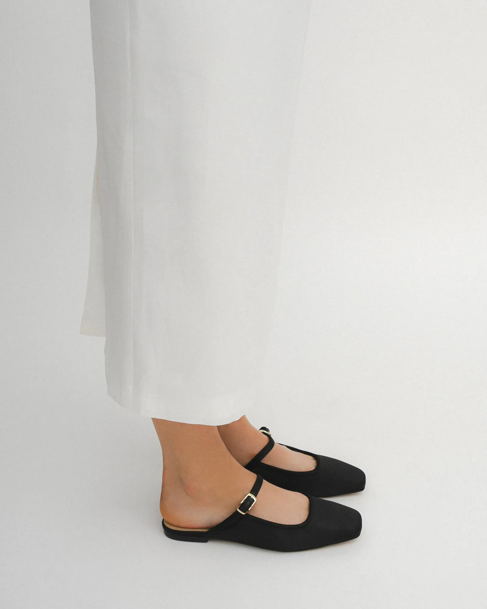 SAMMY DRESS FLATS BLACK SATIN