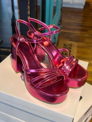 Sasha Chunky Platform Heels in Fuchsia