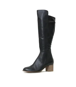 Setley Black/ Natural Heel Leather Knee High Boots