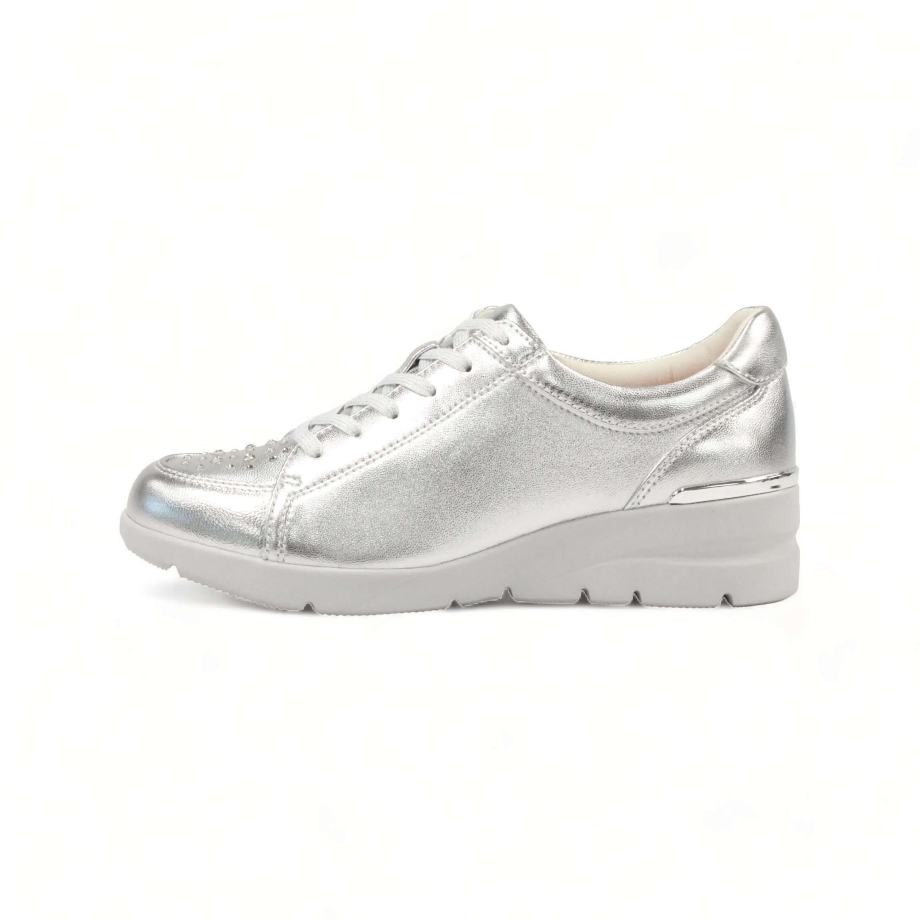 Sheepskin Raised heel sneakers with Swarovski crystals #FJ125