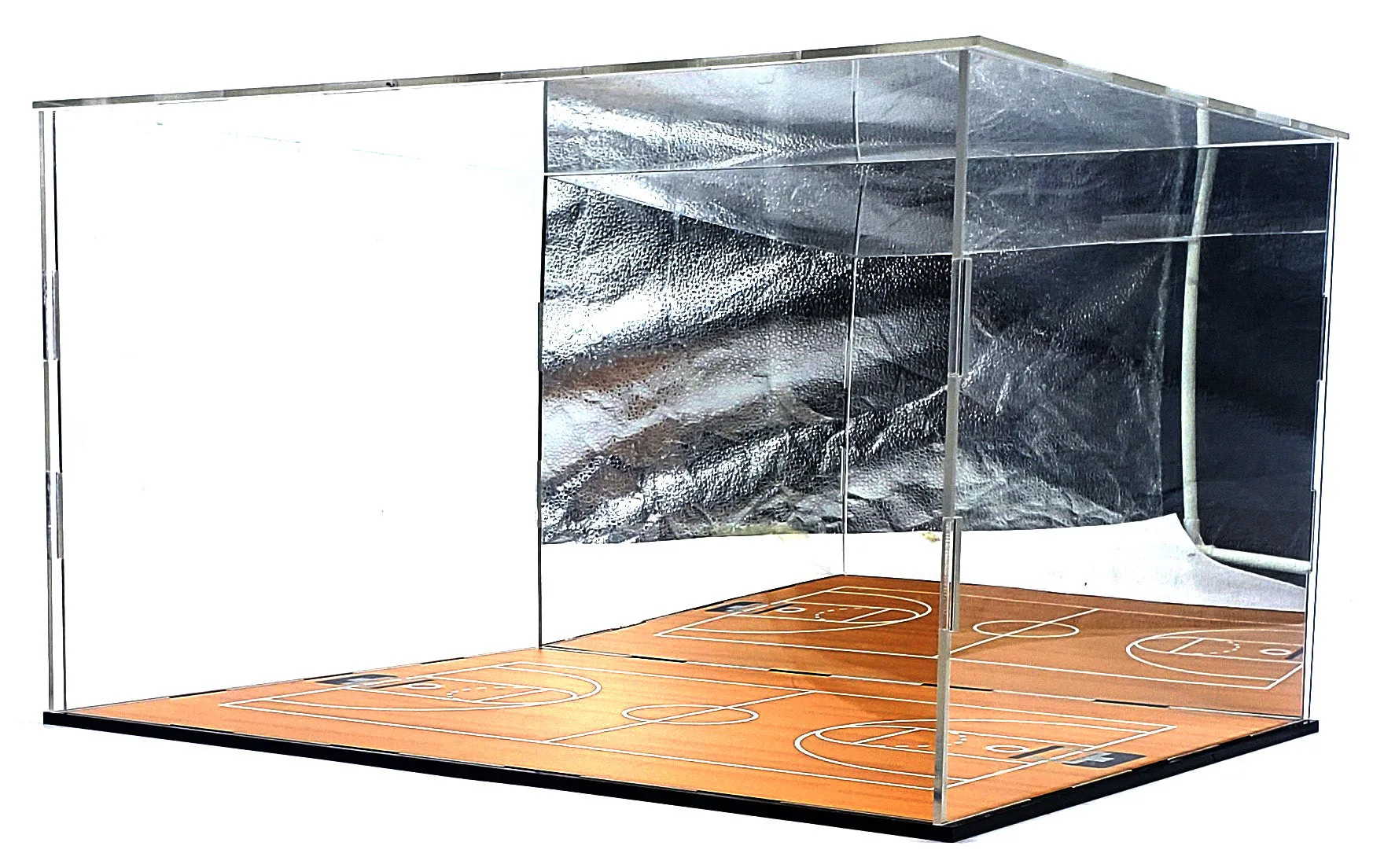 Shoes Sneakers Basketball Acrylic Display Case Box Gold Mirror Field Showcase Shoes UV Protection 15x12x9