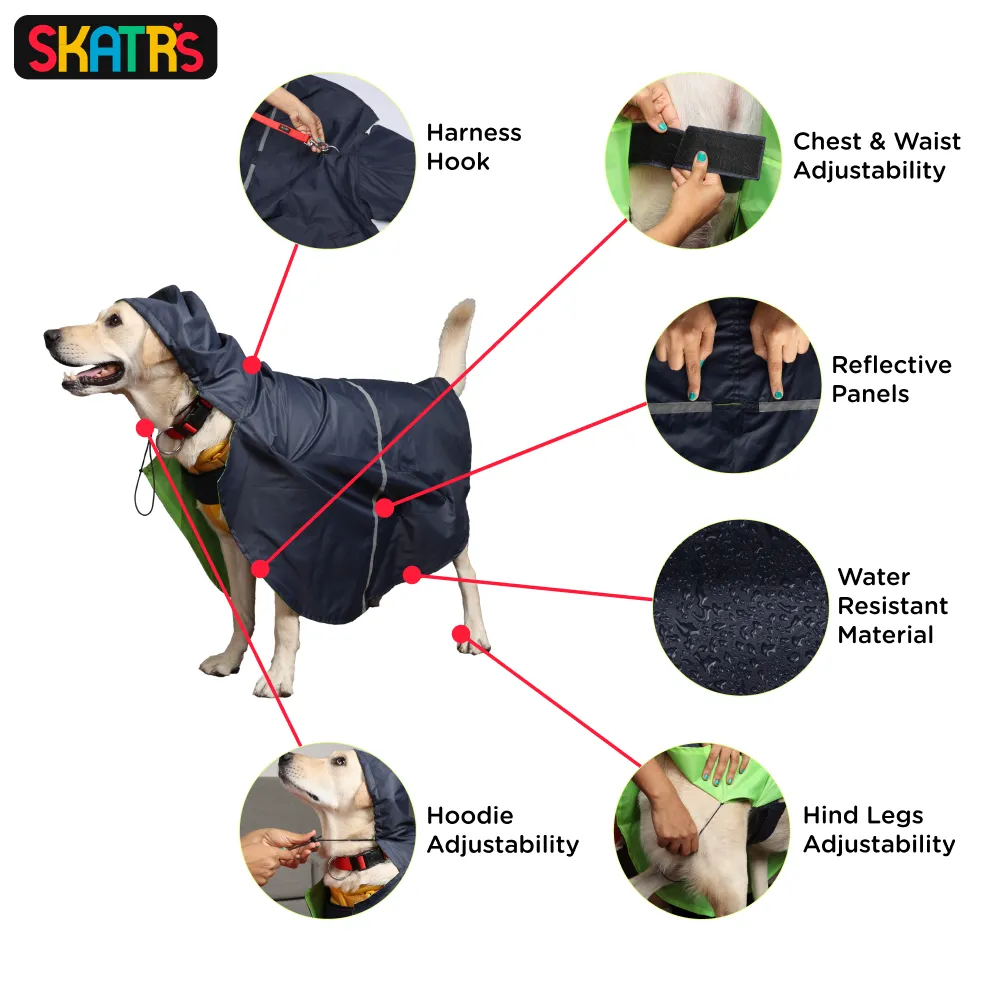 Skatrs Full Coverage Cape Style Raincoat for Dogs and Cats (Blue)