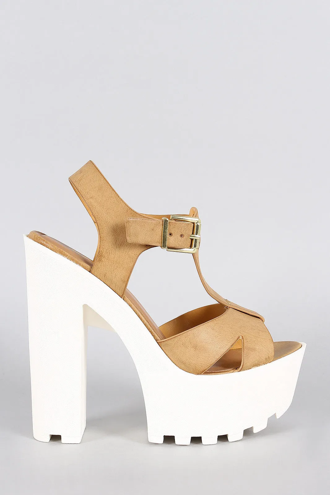 Soda Two Tone Lug Sole Platform Heel