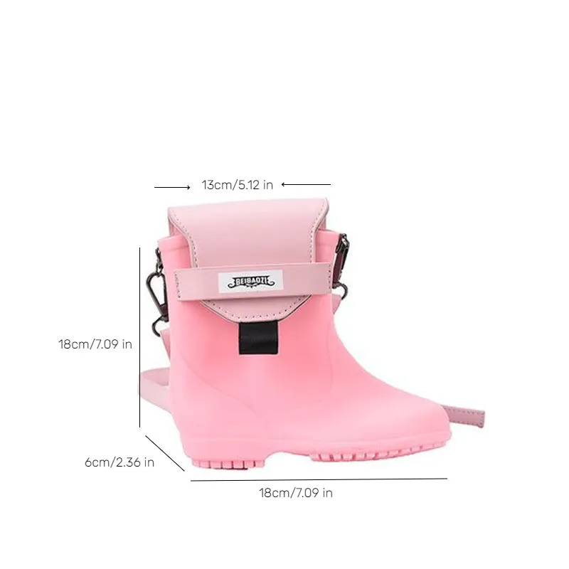 Sohiwoo Rain Boots Shaped Crossbody Bag Novelty Flap Purse Phone Bag