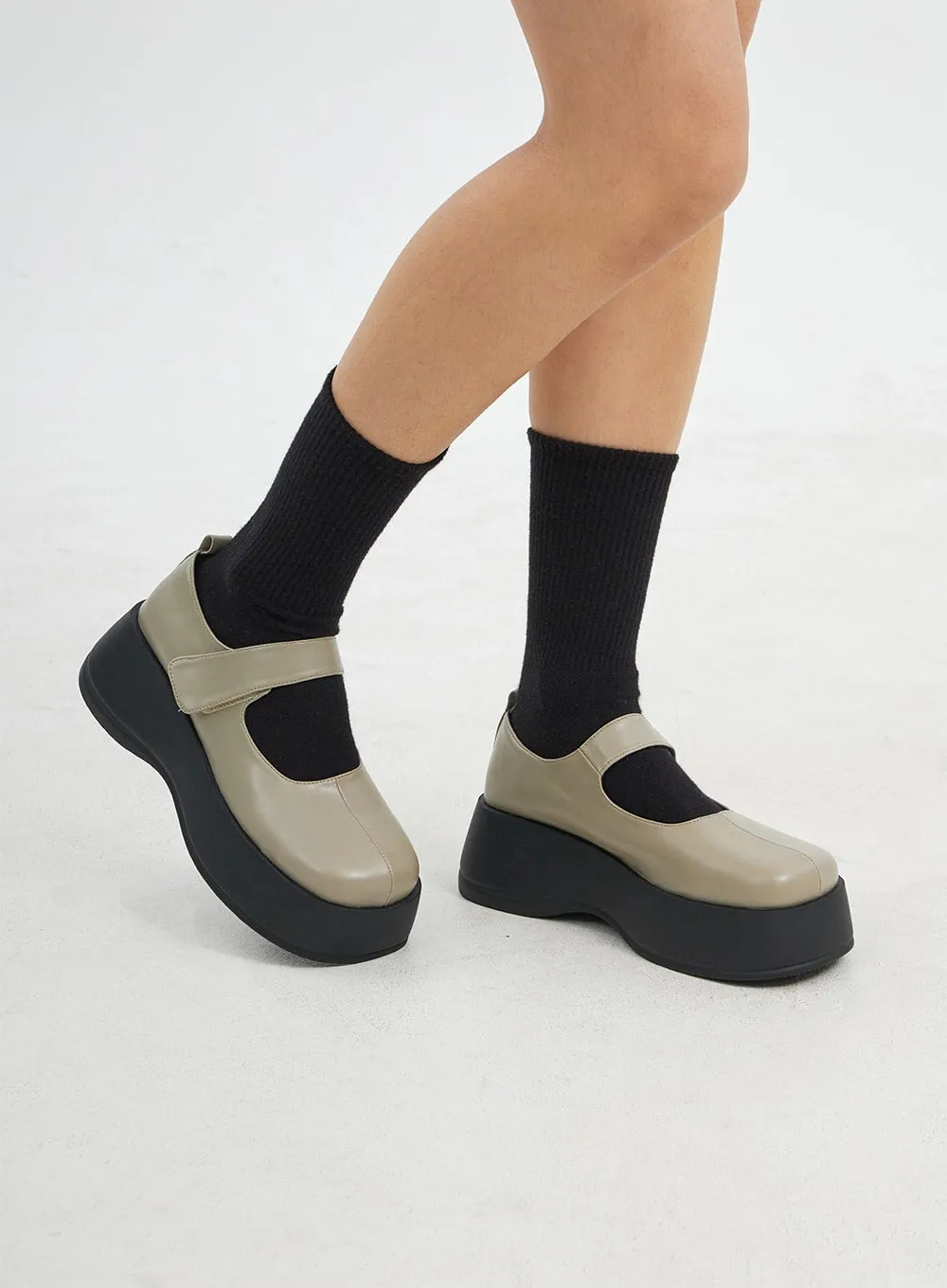 Square Toe Chunky Platform Mary Jane CJ317