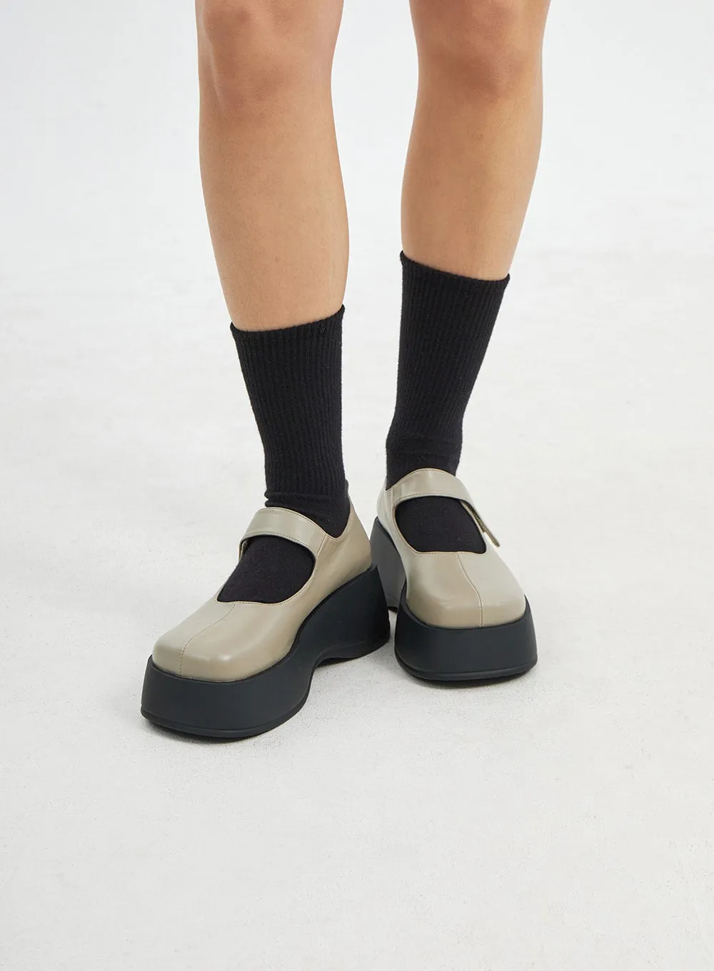 Square Toe Chunky Platform Mary Jane CJ317