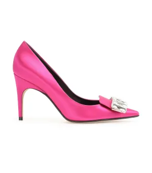 Sr1 Pump Satin with Crystals Magenta