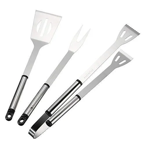 Stainless Steel 3PC BBQ Tools Kit with Metal Case