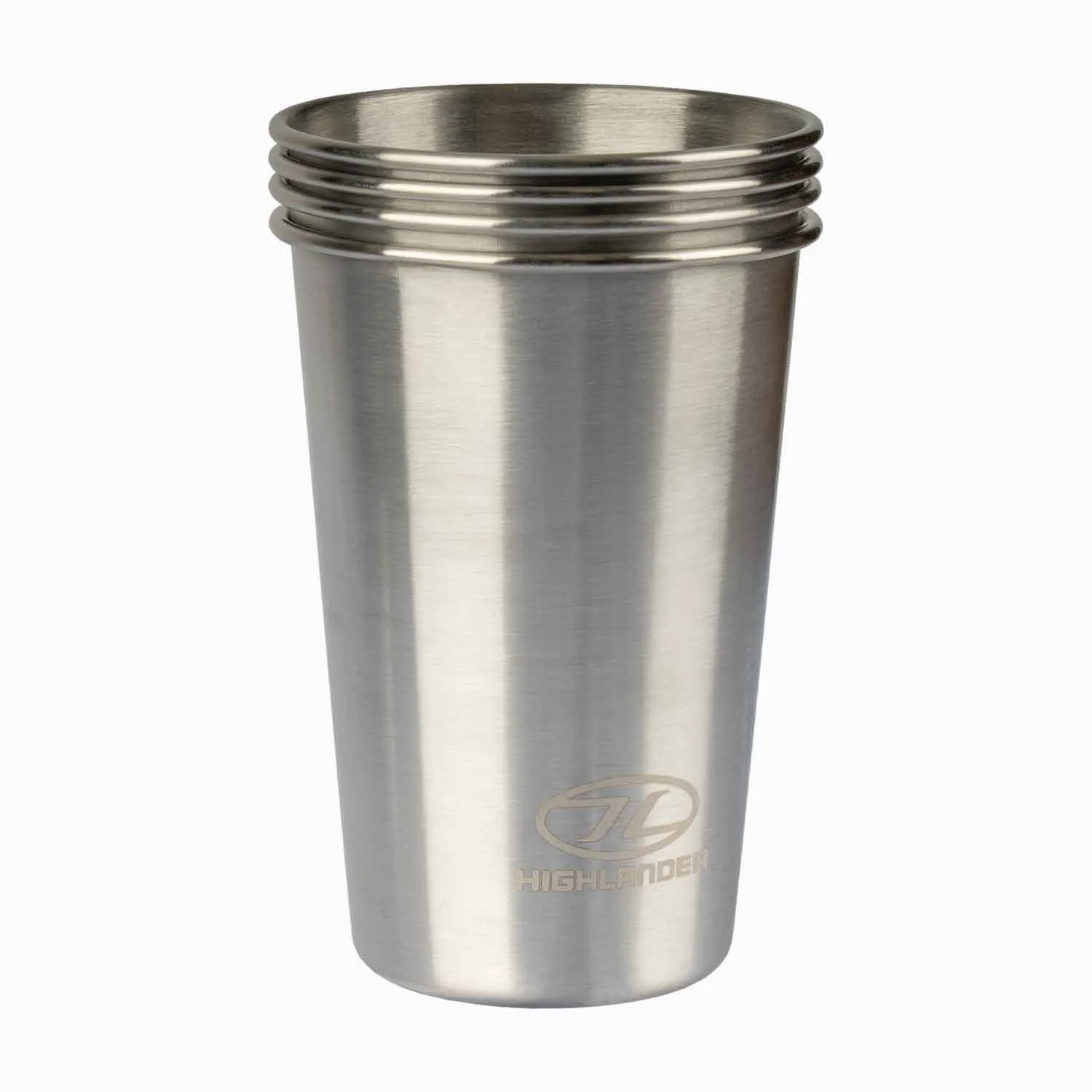 STAINLESS STEEL CAMP CUP, 500ML X4