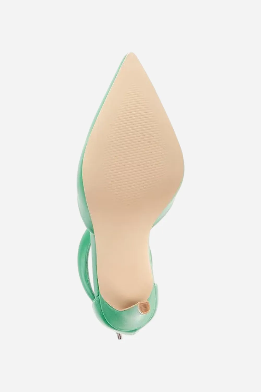 Steve Madden Ele Puff Ankle Strap Leather Heel Pumps in Green