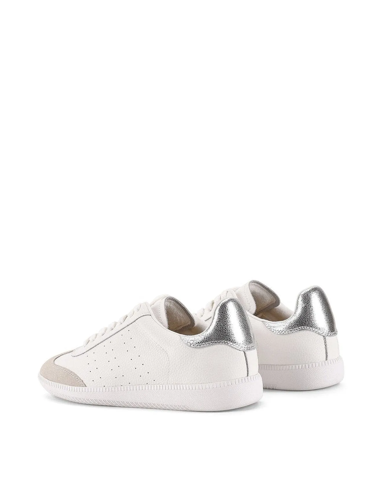 Sutton Cupsole Sneaker - White/Silver Leather