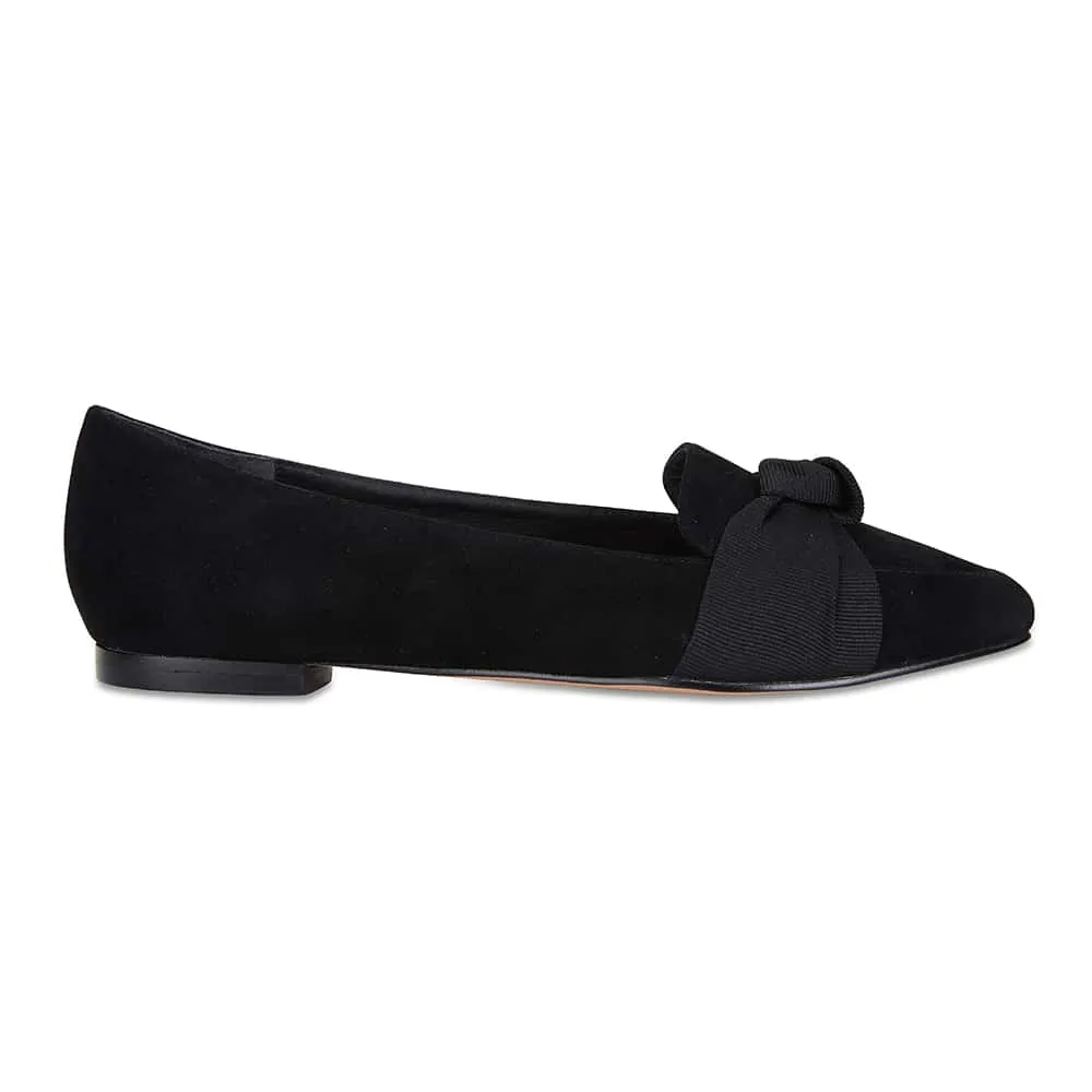 Tango Flat in Black Suede