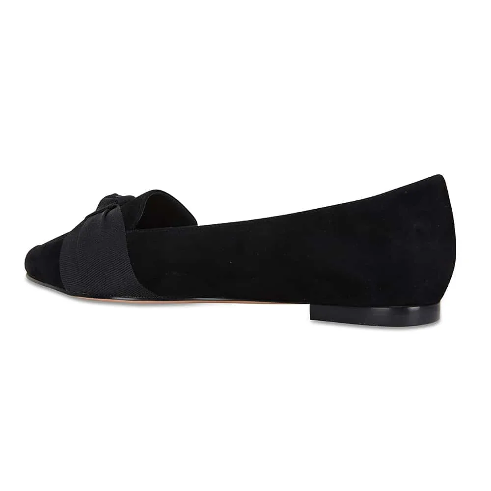 Tango Flat in Black Suede