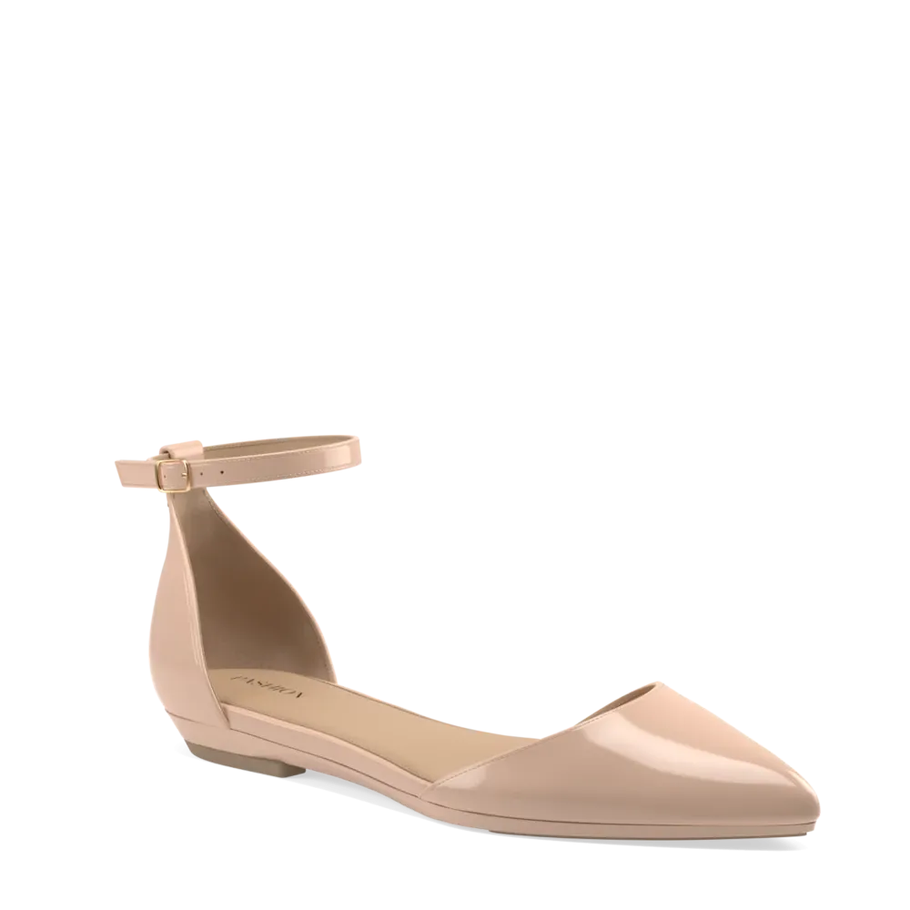 The D'Orsay - Sand Patent   Block Heel Kit 4 Sand - FINAL SALE